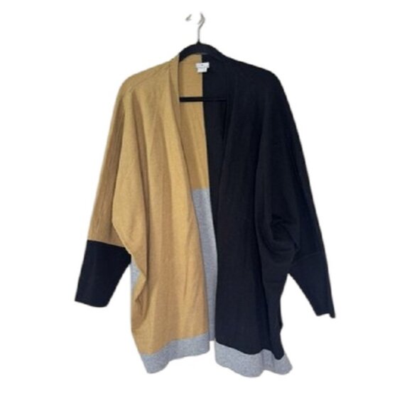 Chico's Sweaters - Chicos Women L/XL Colorblock Dolman Cardigan Neutral Soft Office Minimalist Chic